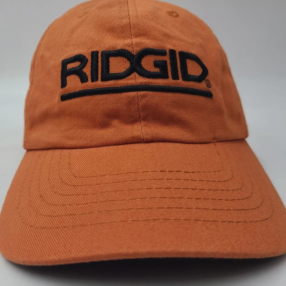 Ridgid Hat Strapback Orange Black Tool Brand Construction Workwear Casual Men